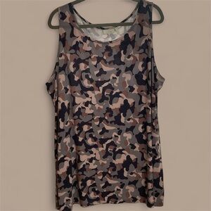 LOGO by Lori Goldstein Camouflage Tank Top